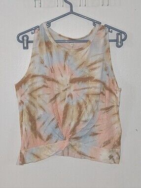 Cloud Chaser Pastel Tie-Dye Twist Tank Top XL